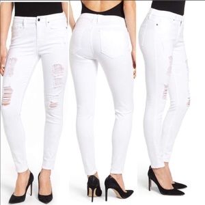 Good American Good Legs Destructed White Skinny